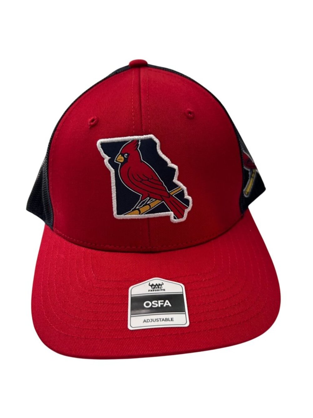 NWT St. Louis Cardinals Adjustable Trucker Cap With Mesh Back MLB OSFA Red & Bla